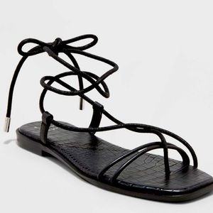 Flat lace up sandals